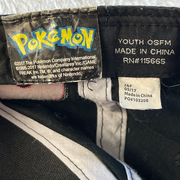 Pokemon Pokeball Baseball Hat Cap Pikachu Black Flat Bill Snapback Licensed - Picture 6 of 10